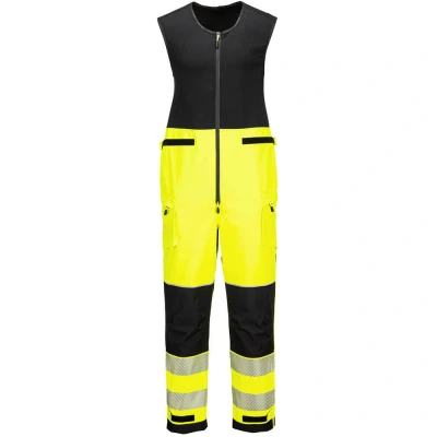 Image of Portwest PW3 Hi Vis Rain Salopettes (3L) Yellow/Black 4XL