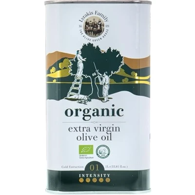 Image of Lyrakis Family Organic Olive Oil 1L Greek Extra Virgin, Certified BIO, Premium First Cold Pressed, High Polyphenols, Handpicked Koroneiki Olives, Fresh Harvest from Crete Since 1975