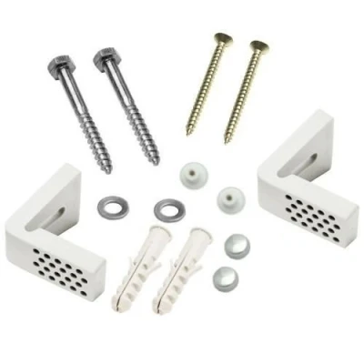 Image of Taps2Traps® Angled Floor WC Toilet Pan/Bidet Side Fixing Bathroom Fitting Kit Inc Brackets
