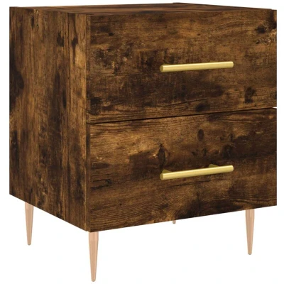 Image of vidaXL Bedside Cabinet Smoked Oak 40x35x47.5 cm Engineered Wood