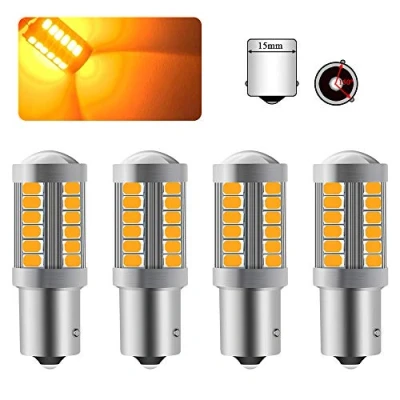 Image of Sidaqi 4pcs 1156 BAU15S PY21W LED Bulb Amber Yellow Turn Signal Light Super Bright 6000K 5630 33 SMD Front and Rear 12 30V