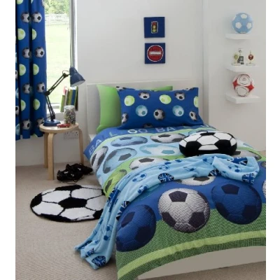 Image of Catherine Lansfield Kids Football Double Quiltset, Blue