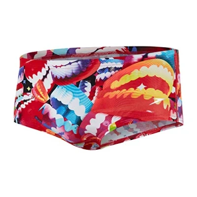 Image of Speedo Mens Flipturns 14centimeter Allover Swimming Trunks, Fluo Orange/Amparo Blue/Spearmint, 28/14 cm/M