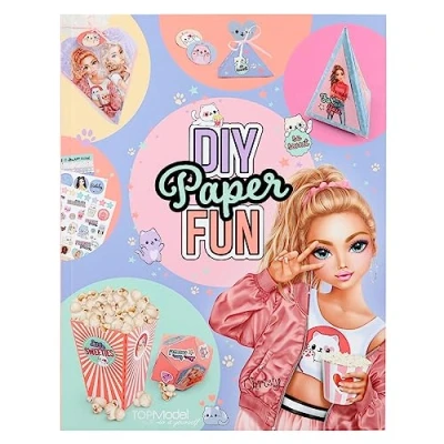 Image of Depesche 12581 TOPModel Cutie Star DIY Paper Fun Creative Book Set with 32 Colourful Pages for Crafting and Designing Letters, Postcards etc. Includes 8 Sticker Sheets