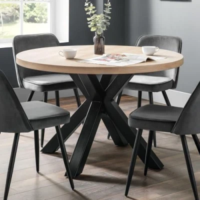 Image of Julian Bowen Berwick Round Table, Oak &amp; Black