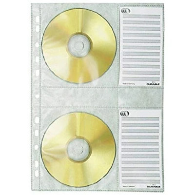 Image of Durable CD/DVD Wallet/Pocket for CD Index A4 4 Disks (Pack of 5)