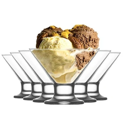 Image of LAV 12x Clear 11cm Crema Glass Ice Cream Bowls Small Kids Sundae Trifle Fruit Cocktail Dessert Serving Cups Dishes Set