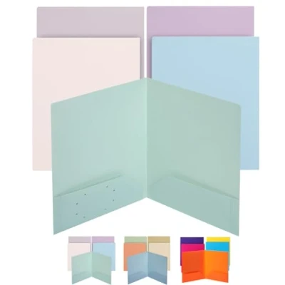 Image of Mr. Pen Plastic Folders with Pockets, 5 pcs, Muted Pastel Colors, 2 Pocket Folders, File