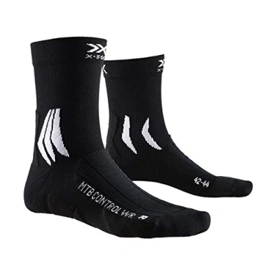 Image of X Socks Men Mountain Bike Control Water Resistant Socks, Opal Black/Arctic White, 5.5 7 UK