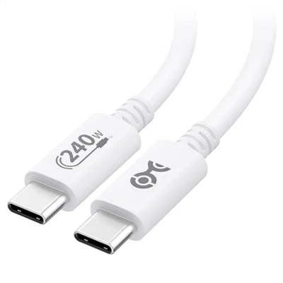 Image of Cable Matters [USB IF Certified 240W USB C 1m for iPhone 15 Pro Max Plus, MacBook Pro, Dell XPS (USB Charger Cable, 140W Cable) with Power Delivery 3.1 in White 2.0, No Video)