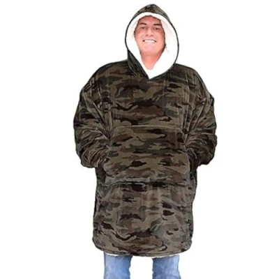 Image of TOPENTAR Hoodie Oversized Sweatshirt Blanket Super Soft Warm Comfortable One Size Fits All Men Women Girls Boys Friends Camouflage