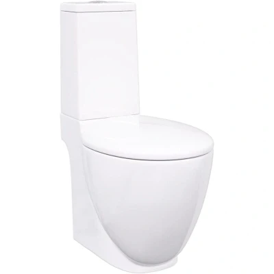 Image of vidaXL Ceramic Toilet Back Water Flow White