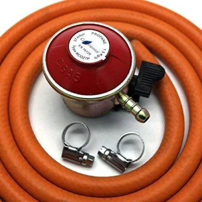 Image of Patio Gas Regulator 27Mm Clip On With 1M Hose + 2 Clips Fits Calor/Flogas