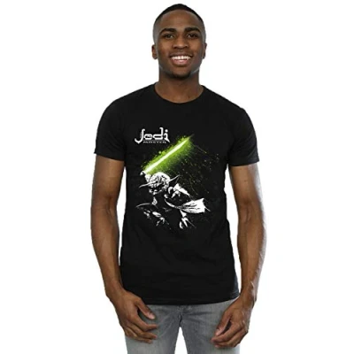 Image of Star Wars Men&#039;s Yoda Jedi Master T Shirt Black Large