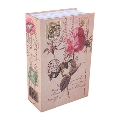 Image of Diversion Book Safe with Key Lock, Secrect Hidden Lock Box Large Money High Capacity, 7.09 x 4.53 2.17 inches(Rose Diary Type)