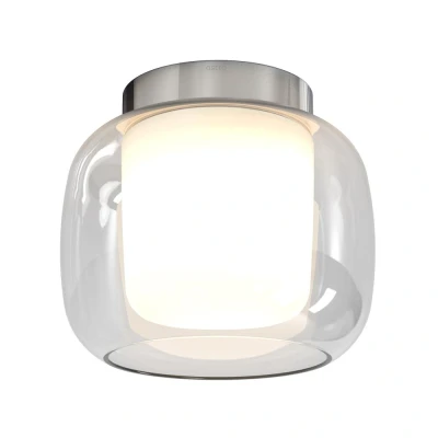 Image of Aquina Bathroom 24cm Ceiling Light Polished Chrome with Glass Shade
