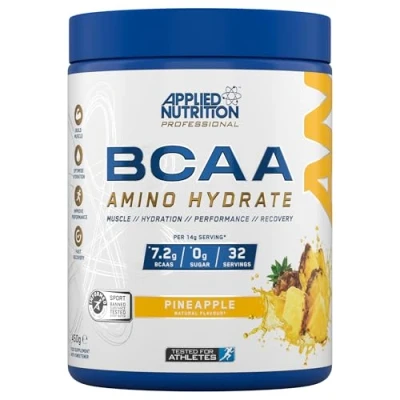 Image of Applied Nutrition BCAA Branched Chain Amino Acids Supplement with Vitamin B6, Replenish Electrolytes, Intra Workout and Recovery Powdered Energy Drink, Pineapple, 450 g