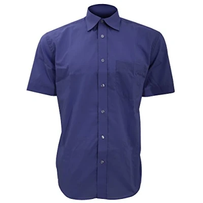 Image of Kustom Kit Mens Short Sleeve Business Shirt (16.5inch) (Dark Navy)