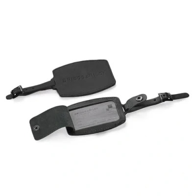 Image of Briggs &amp; Riley Leather Luggagetag, Black, One Size, Luggage Id Tag
