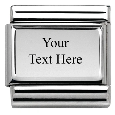 Image of Nomination Silver Engraving Plate Charm
