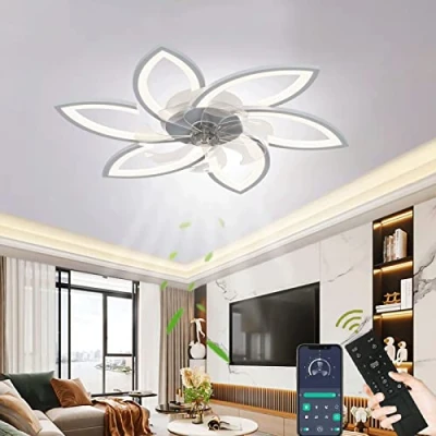 Image of Wildcat Ceiling Fans with Lights, Modern LED Dimmable Light Fan and Remote Control, Quiet, Creative 6 Lights Design, for Bedroom, Kitchen, Dining Room