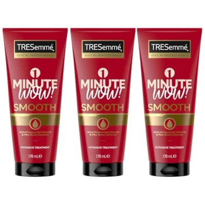 Image of TRESemme 1 Minute WOW Smooth Intensive Hair Treatment with Hydrolysed Keratin and Pro Bond Complex Specially Designed to Strengthen Dry Damaged Hair, 170 ml (3)