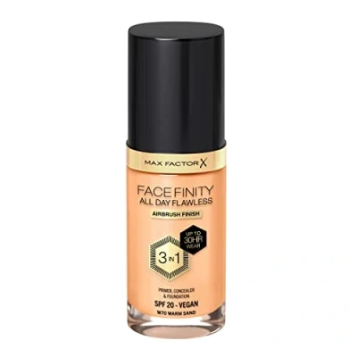 Image of Max Factor Facefinity 3 in 1 All Day Flawless Liquid Foundation, SPF 20 70 Warm Sand, 30 ml
