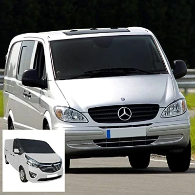 Image of UK Wholesale UKW023BLACK Luxury Front Windscreen Wrap Cover Black To Fit Mercedes Vito 2003 2014