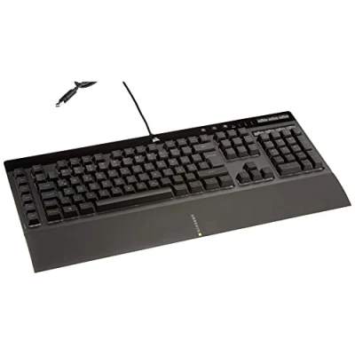 Image of Corsair K55 RGB PRO Wired Membrane Gaming Keyboard (Dynamic Backlight, 6 Macro Keys with Elgato Software Integration, IP42 Dust and Splash Protection) QWERTY, Black