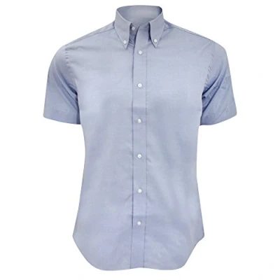 Image of Kustom Kit Men&#039;s Tailored Fit Premium Oxford Shirt, Light Blue, 16.5