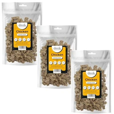 Image of Drool Pet Products 100% Pure Dried Fresh Meat Chicken Triple Pack Training Treats for Dogs 3 x 150g Air Nibbles Dog Chews &amp; Puppies