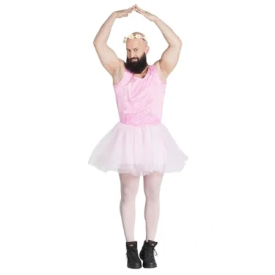 Image of Boland 84175 Adult Costume Ballet Dancer Man, Solid, Pink, XL