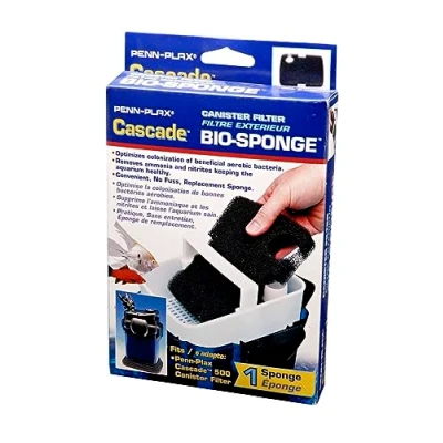 Image of Penn Plax Cascade 500/350 GPH Canister Filter Aquarium Bio Sponge Replacement; 1 Pack, Blue
