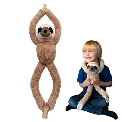 Image of EcoBuddiez Tree Huggers Sloth from Deluxebase. 72cm Hanging soft toy made Recycled Plastic Bottles. Eco friendly and cuddly plush perfect gift for kids.