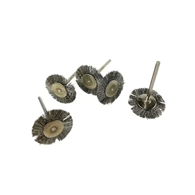 Image of Proops Pack of 5 Flat Wheel Brushes, Steel Wire, 2.9mm Shank, 20mm Dia (X1303) Free UK Postage