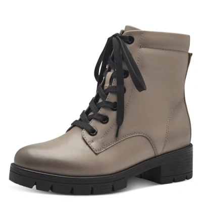 Image of Jana Women&#039;s Lace Boot Heel 8 25263 43 Ankle, Taupe Black, 4 UK