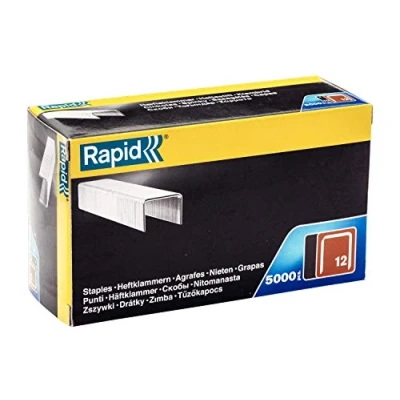 Image of Rapid 40100521 No.12 Flatwire Staples, Leg Length: 14 mm, 5000 Pieces, Grey