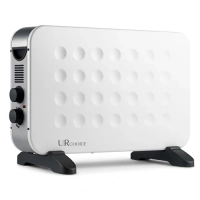 Image of UR CHOICE Electric Convector Radiator Heater 2000W Portable 3 Adjustable Heat Settings and Over Heat/Tip Cut Out Function Ideal for Home. (DESIGN, WHITE)
