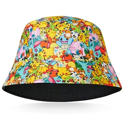 Image of Pokemon Baseball Cap Sunglasses Boys Girls Bucket Hat for Kids Unisex Pikachu Adjustable Strap Summer Accessories Sun Snapback Gifts (Multi Hat)