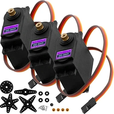 Image of AZDelivery 3 x MG996R Digital Servo Motor Metal Gear High Speed Torque Helicopter Airplane Boat RC compatible with Arduino including eBook