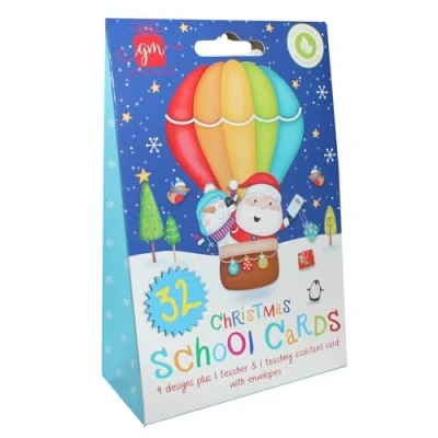 Image of Christmas School Cards Pack of 32 for Kids, Teacher and Teaching Assitant Friends 5680