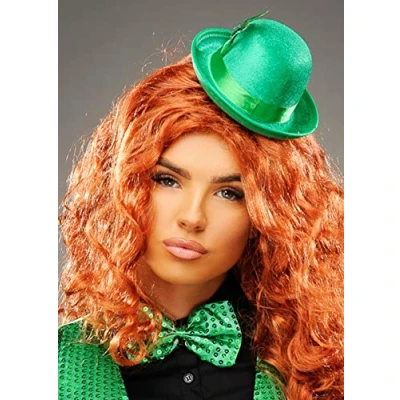 Image of Magic Box St Patricks Day Green Mini Bowler Hat with Shamrock