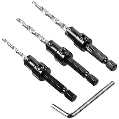 Image of Amazon Brand Denali 3 Piece Countersink Drill Bit Set