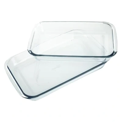 Image of Homiu Set of 2 Rectangular Lasagne &amp; Gratin Dishes 3L and 2.2L Borosilicate Meal Prep Glass Baking Roasting Extreme Resistance Dishwasher Freezer Cookware Microwave Safe