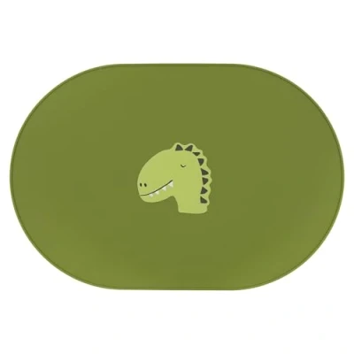 Image of Trixie Silicone Placemat Mr. Dino Non Slip Toddler Table Mat Soft, Durable, and Easy to Clean Perfect for Baby Led Weaning, Mealtime, Playtime Eco Friendly &amp; Safe