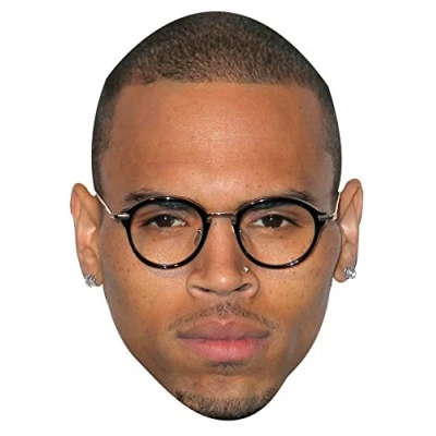 Image of FoxyPrinting CHRIS BROWN JB Music Star Fancy Dress Cardboard Celebrity Party Face Mask