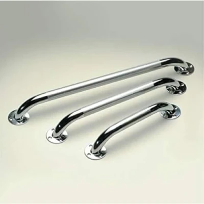 Image of HOMECRAFT Chrome Plated Steel Grab Bar, Safety Rail and Mobility Aid for Bathroom Elderly, Disabled Handicapped Users, Indoor Outdoor Attachment, 12 &quot;