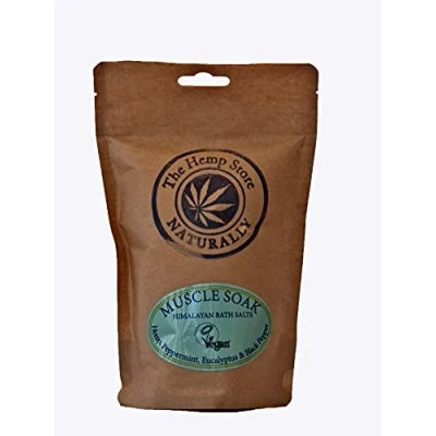 Image of Himalayan Hemp Bath Salts Muscle Soak (Hemp, Peppermint, Eucalyptus &amp; Black Pepper) 500g Pouch