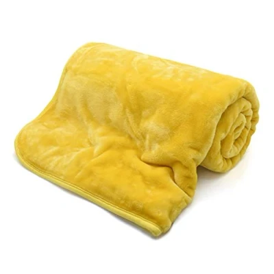 Image of NIGHTZONE Luxury Soft Faux Fur Mink Fleece Throw (Ochre, Extra Large (200 cm x 240 cm))