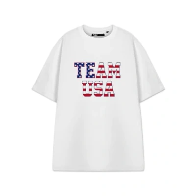 Image of Team USA Unisex White T Shirt Graphic Tee for Men &amp; Women Patriotic Apparel Sports Enthusiasts